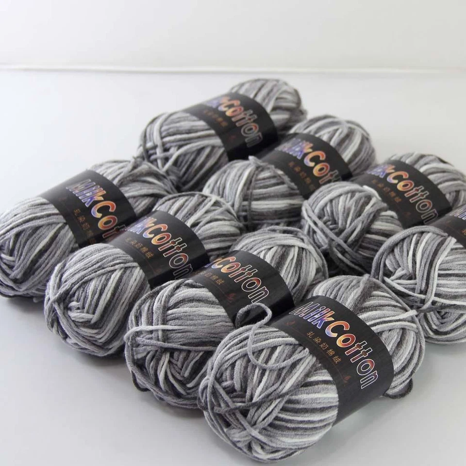 8 Ballsx50gr New Soft Colorful Children Cotton Hand dyed Wool Scarf Yarn Knit 07 - Image 2 of 4
