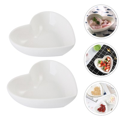  2 Pcs Salad Bowl with Lid Household Tableware Heart Shaped Baby