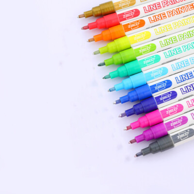 Z500 Silver Edge Color Double Line Outline Pen Student Office
