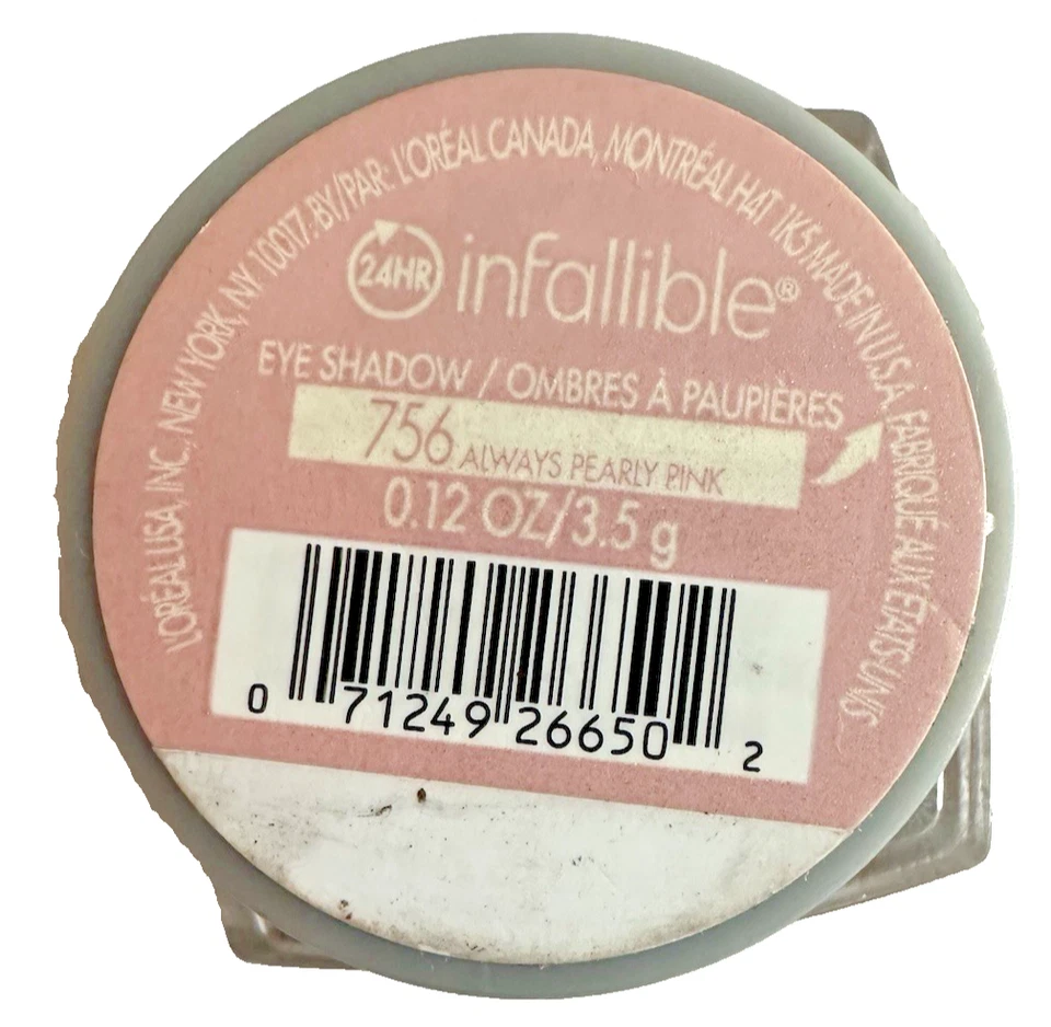 L"Oreal Infallible 24hr Eyeshadow #756 Always Pearly Pink-HTF- RARE - Image 3 of 3