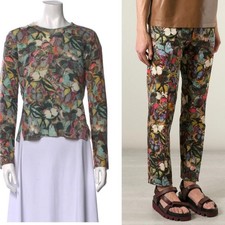 Valentino RARE Runway Butterfly 2Piece Set Cashmere Sweater Silk Pants