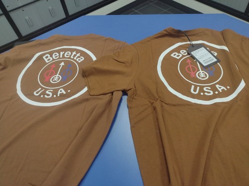 2 Official Licensed Beretta Tabacoo Brown Circle T Shirt Gun Pistol UK M / US S - Picture 5 of 6