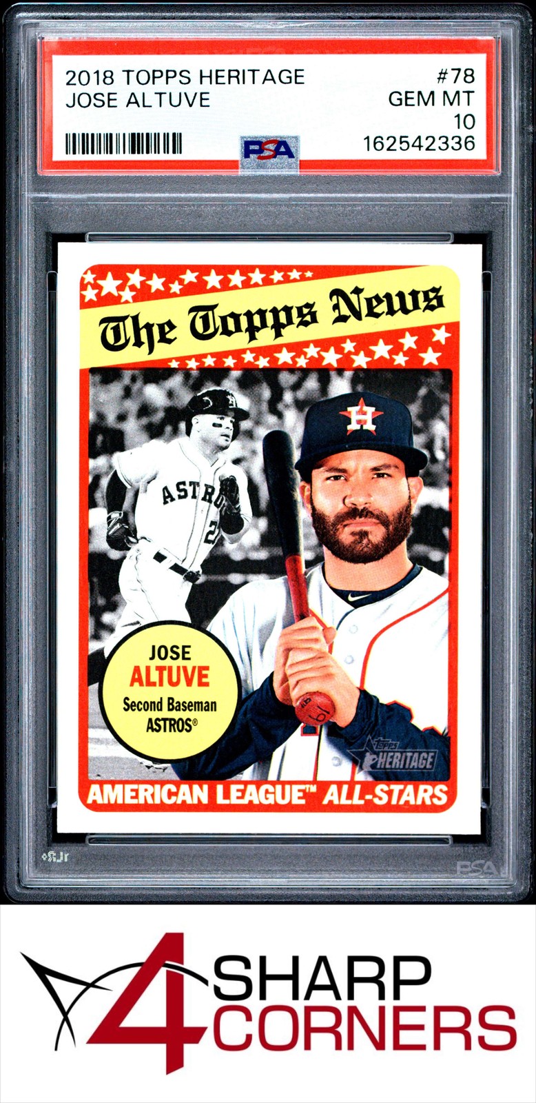 2018 TOPPS HERITAGE #78 JOSE ALTUVE ASTROS PSA 10 view 1