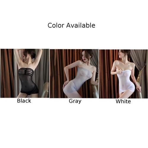 Abito donna donna bianco/nero/grigio nylon trasparente pigiama ultrasottile - Foto 4 di 24