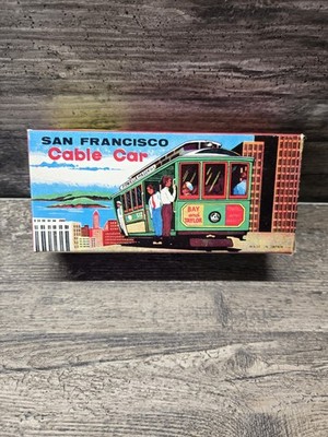 Vtge Friction Tin Toy San Francisco Cable Car Powell & Mason STS 512 JAPAN-NIB