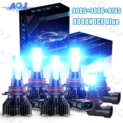 #ad For Dodge Magnum 2005 2008 LED Headlights Fog Lights Bulbs 8000K Ice Blue Kit $38.42