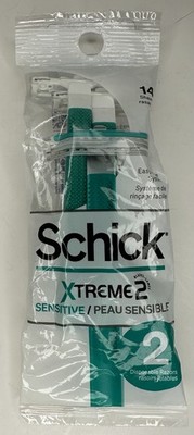 Schick Xtreme Sensitive 2 Blade Razors /  2 Disposable Razors