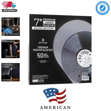 7-Inch Round Bottom Inner Vinyl Sleeves - Anti Static Rice Paper - 50pcs Pack