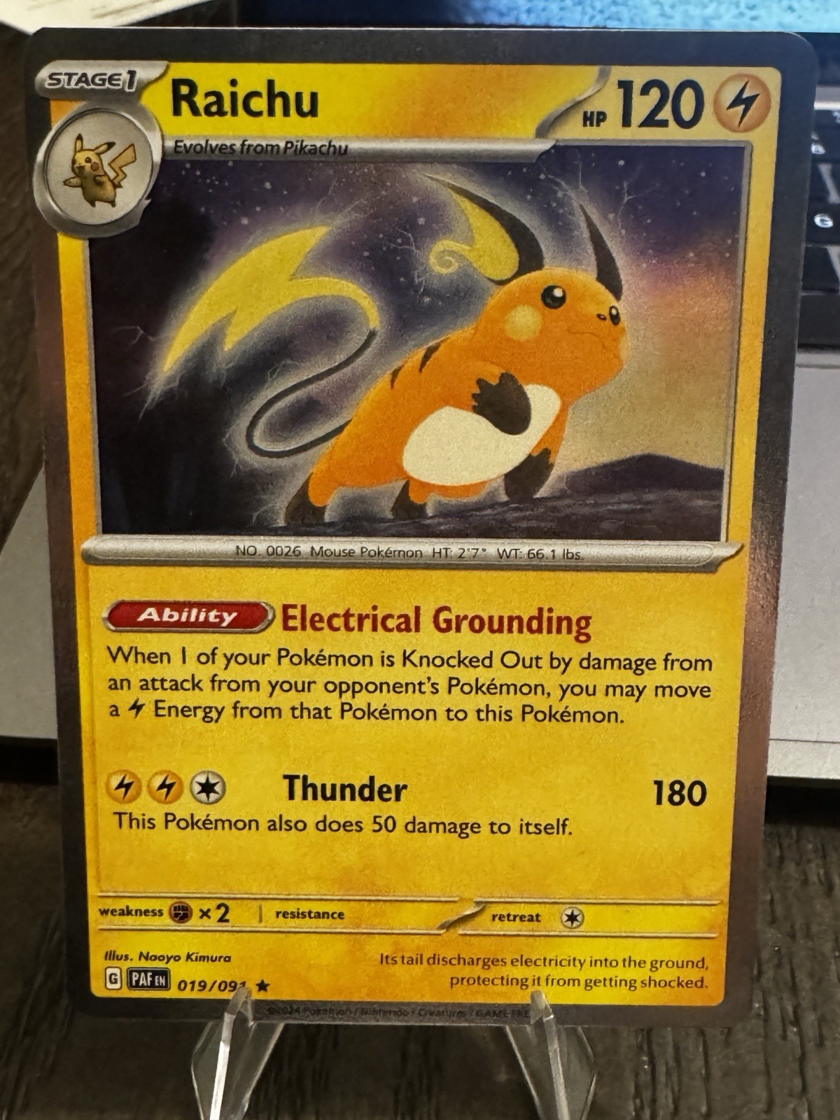 Raichu 019/091 SV: Paldean Fates Holo NM/M Fresh Pokemon TCG Fresh