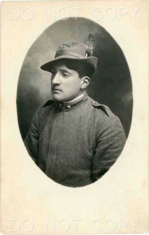 WWI RPPC Photo Italian Alpine Mountain Infantry Portrait of Siro Falcinella 1919