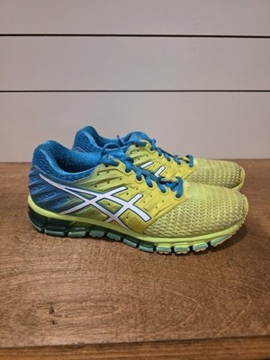Asics Women's Gel Quantum 180 Neon Yellow Blue Running Shoes T6G7N Size 8