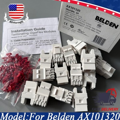 24PCS For Belden AX101320 White Category 6 KeyConnect RJ45 Unshielde Jack Module