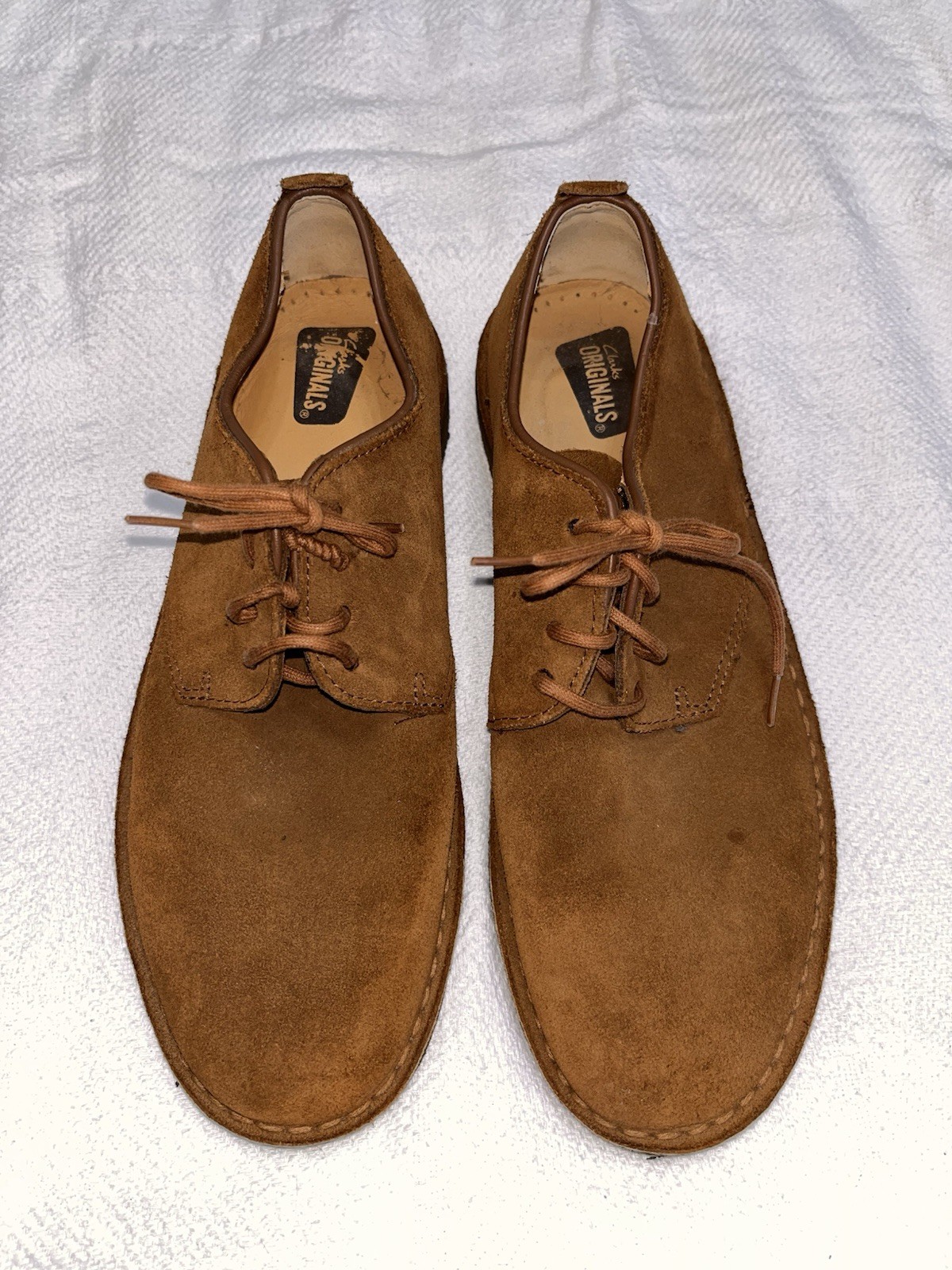 EUC men’s Clark’s oxfords brown leather suede loafer shoes size 9