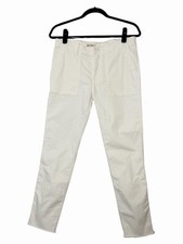 Nili Lotan Jenna Pants White Cotton Twill Straight Leg Raw Hem Size 4