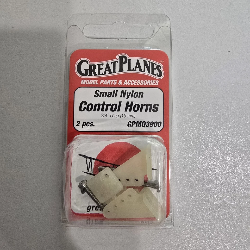 Great Planes Nylon Control Horns Small (2) 3/4" long (19mm) GPMQ3900 - Image 2 of 4