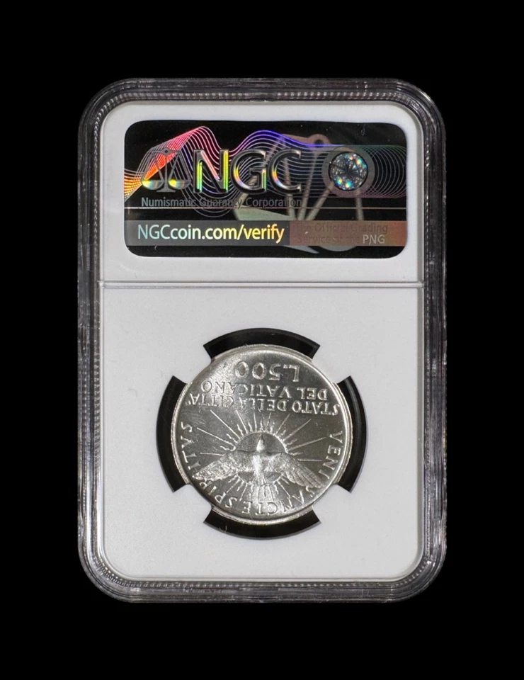 VATICAN CITY. 1963, 500 Lire, Silver - NGC MS65 - Sede Vacante, Aloisi-Masella 9 - Image 4 of 4