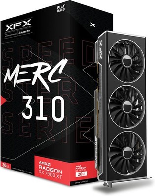 XFX RX 7900XT Speedster MERC310 AMD Radeon Black Graphics Card with 20GB GDDR6