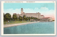 Vintage Vinoy-Park Hotel St. Petersburg Florida Linen Postcard 1915-1930