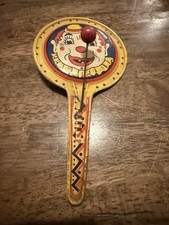 Vintage Kirchhof Clown Noisemaker Halloween New Years Yellow Red  Blue Enamel