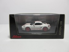 Mini car 1/43 Schuco Porsche Cayman S white/red stripe red wheels model car