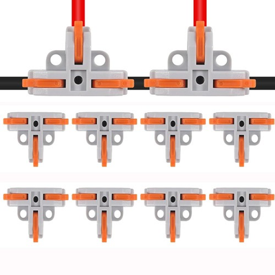 #ad 10Pcs T Tap Wire Connector 3 Way Quick Connect Push in Wire Splitter DIY $19.01