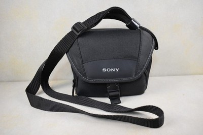 Sony LCS-U11 Black Soft Carrying Case Snap Fastener Large Secure Lid Zipper
