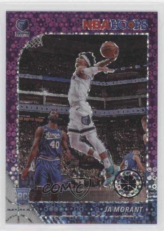 2019 Panini NBA Hoops Premium Stock Purple Disco Prizm Ja Morant #259 Rookie RC
