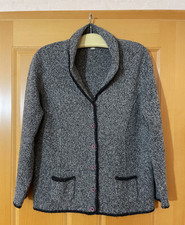 Peter Hahn Strick-Blazer/Strickjacke Lammwolle/Angora/Kasc GR.44/46 grau meliert