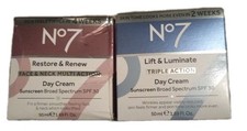 Lot Of 2 No7 Triple Action Day Cream SPF30 - Restore Renew Day Exp-3/27