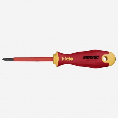 Felo Ergonic VDE Insulated Pozidriv Screwdriver, PZ 2 x 100