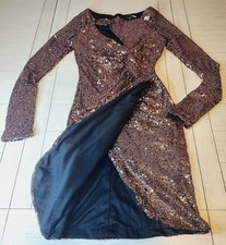 Gold Sequin Mini Dress   Women  s Size XM   Sparkly Party/Club Dress   Pre  Owned