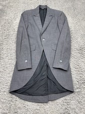 After Six Tuxedo Tailcoat Men 46S Gray Formal Wedding Coat Jacket Old Money Vtg
