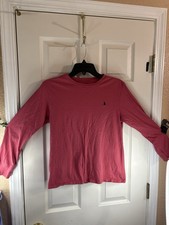 Polo Ralph Lauren Kids L 14-16 Long Sleeve T-Shirt Crew Neck Peach Pinkish Solid