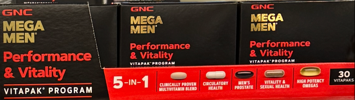 2x GNC Mega Men Performance and Vitality Vitapak Program 60 Count