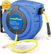 Air Hose Reel Retractable 3/8" Inch X 50' Foot Hybrid Polymer Hose Max 300PSI