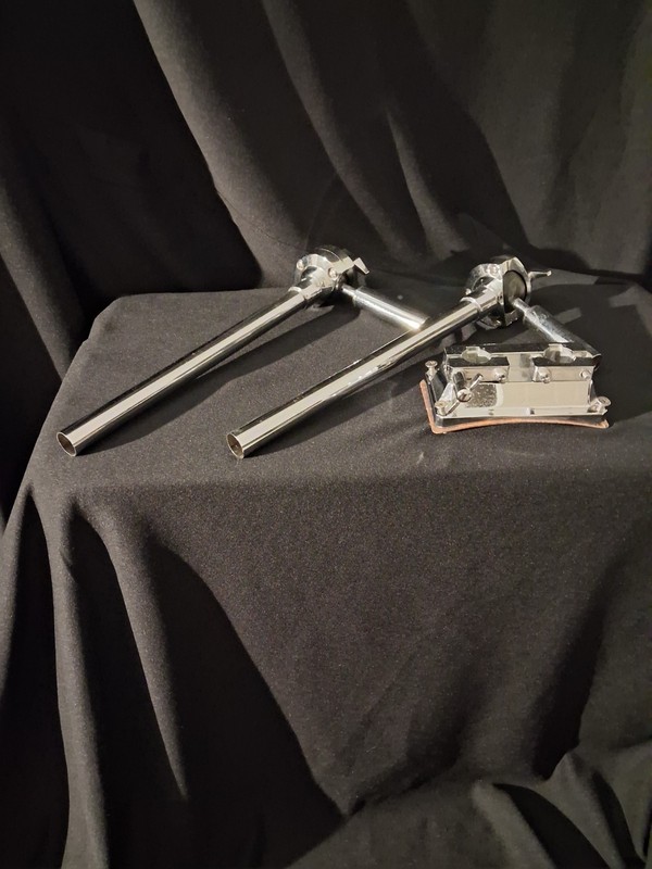 vintage mij pearl double bass drum to. mount and double pole tom arms complete a