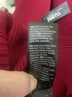 White House Black Market Sheer Sleeve V Neck Ribbed Knit Top Burgundy Small NWT
