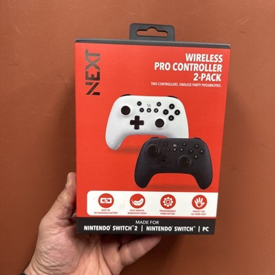 NEXT Wireless Pro Controller for Nintendo Switch 2 & Switch - Black/White 2 Pack