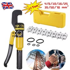 10 Ton 8 Dies Hydraulic Crimper Wire Battery Cable Lug Terminal Crimping Tool UK