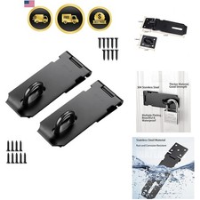 Door Hasp Padlock Latch, 4 Inch Stainless Steel Safety Clasp Hasp Lock Latch,...