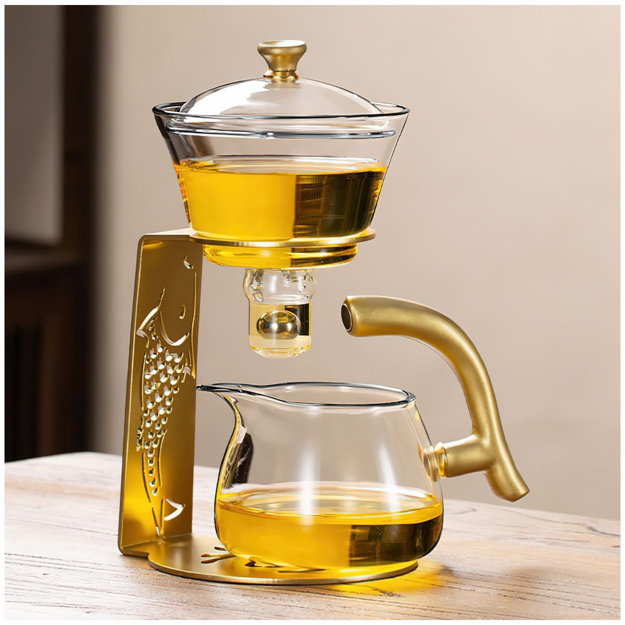 Lazy Kungfu Magnetic Tea Pot Semi Automatic Glass Teapot Drip ...
