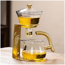 Lazy Kungfu Magnetic Tea Pot Semi Automatic Glass Teapot Drip Attraction Water