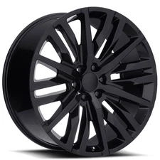 22x9" GM Split-6 Spoke Wheels FR 97 Gloss Black OEM Replica Rims (S03)