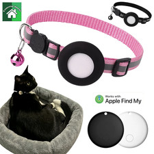 Adjustable Cat Collar with Airtag Case Safe Breakaway Buckle GPS Tracker Fit iOS