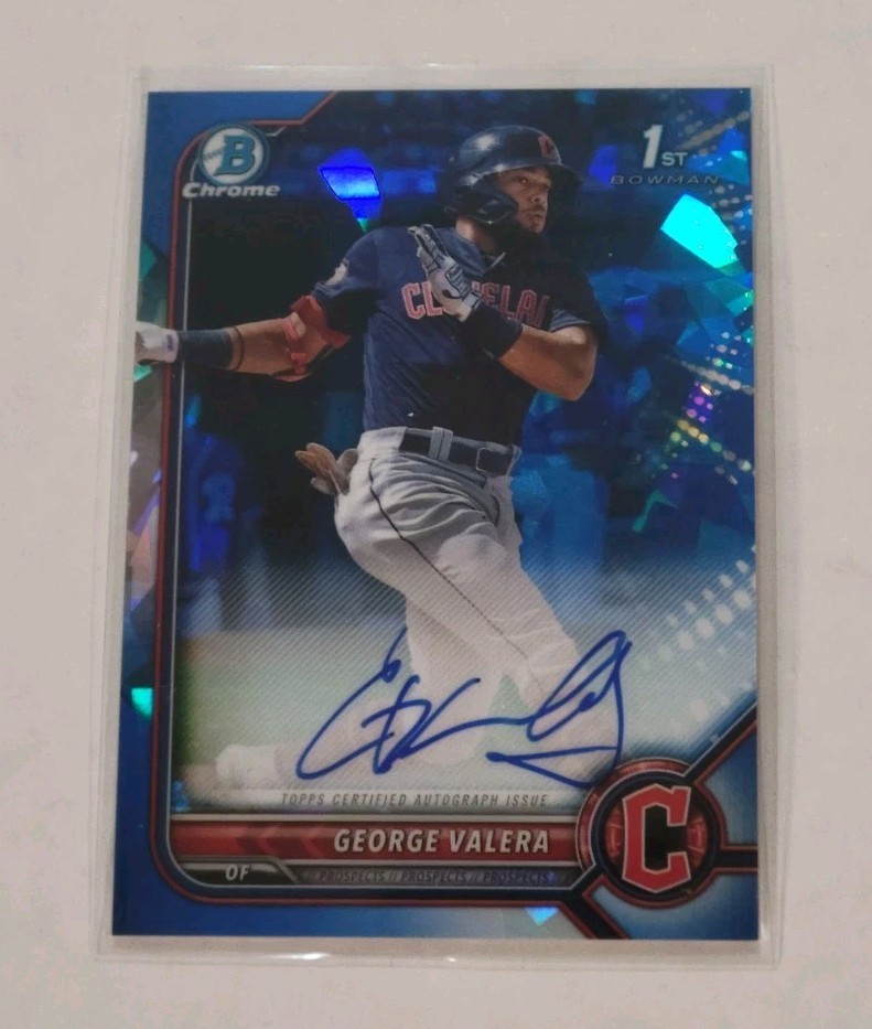 GEORGE VALERA 2022 Bowman 1st Chrome SAPPHIRE BLUE Auto Guardians Rookie RC 📈📈