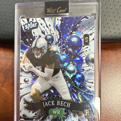Wild Card Splat 2025 Jack Bech Rookie Serial Numbered 4/5 Football Card