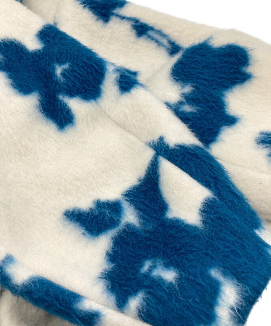 Ameri UND SHADOW FLOWER WOOL COAT Blue White Size… - image 7