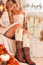 Women s Cable Knitted Boot Cuff Toppers Short Thick Winter Fall Boot cuff IVORY
