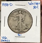 Photo of a 1938-D Walking Liberty Half Dollar from an eBay listing that sold on Jul 22, 2026