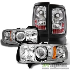 Titanium Clear 94-01 Ram Led Halo Projector Headlightsaltezza Tail Lamps Lr